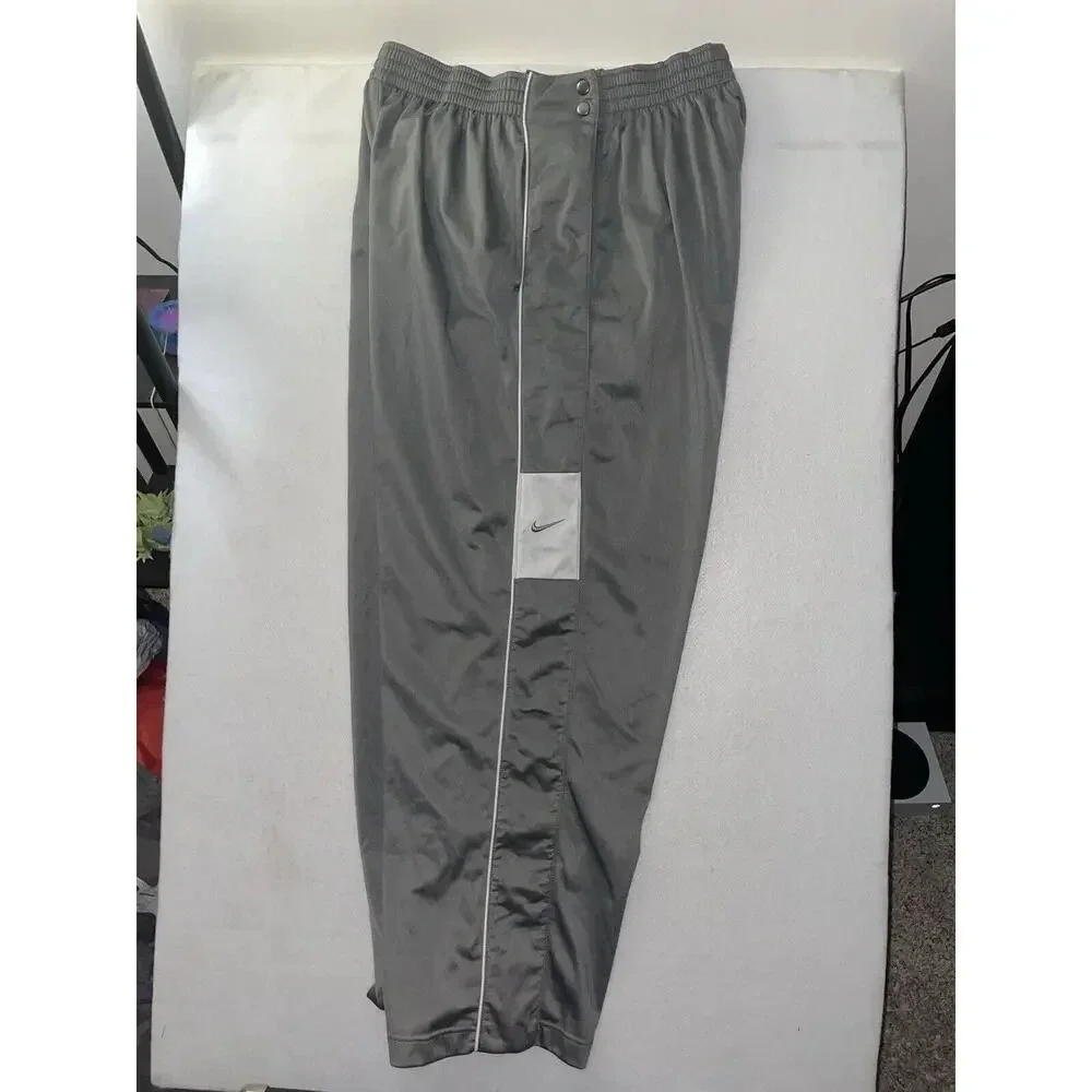 Vintage Nike Full Tear Away Pants Men's XL Track‎ Basketball Loose Gray Y2K 90s